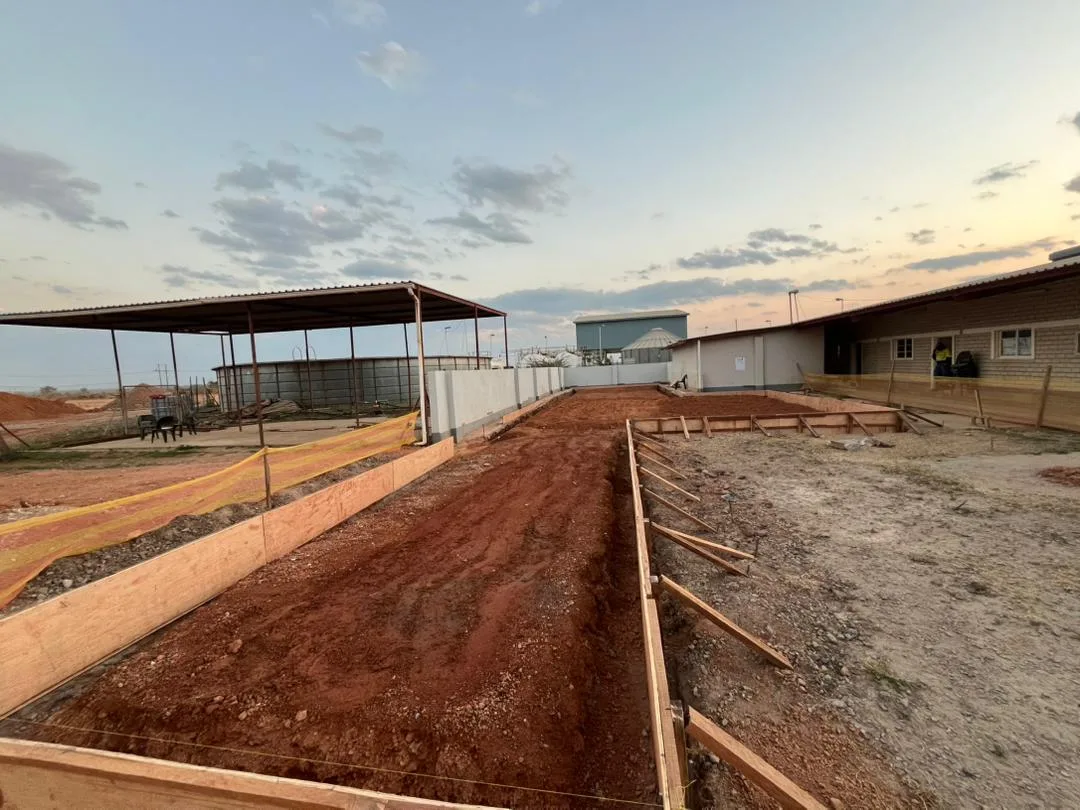 Earthworks and trenching at dusk